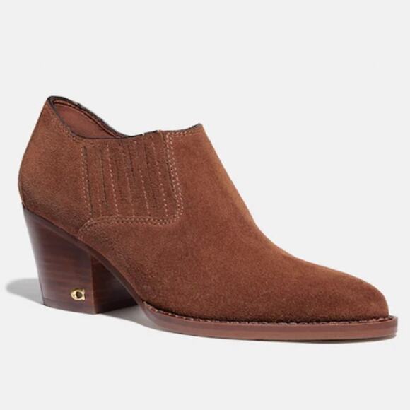 Coach Perri Suede Brown Chelsea Bootie Size 6 C